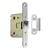 Amig - Picaporte Unificado Mod.2001 para Puertas de Madera de Paso a Baños, Cocinas o Habitaciones | Cierre de Embutir de Acero Inoxidable | De Entrada 50 mm | Frente en Canto Redondo