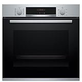 Bosch - Horno Multifunción Pirolítico, 60 cm, Serie 4, 3DHotAir, AutoPilot, ClipRails, Acero, HBA5740S0