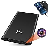 UYIKOO Cámara Espía Oculta, 5000mAh Mini Camara Espia Powerbank, Portátil Cámara Vigilancia para Coche 20+ Horas de Grabación con Sensor de Gravedad Visión Nocturna