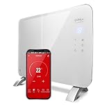 Gridinlux Homely Radiador Cristal Eléctrico, Calefacción Termostato, Convector Calor, WiFi, App, Silencioso, Apto para baños, Color Blanco, WIFI WARM 1000