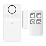 Sensor de alarma inalámbrico para puerta, con tira magnética y control remoto, para ventanas, puertas, cajas fuertes y cajones, para hogares, garajes y apartamentos