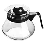 MGE - Jarra Cristal Pequeña apta para Microondas - Tetera de Cristal Térmico - Jarra Leche Melita con Tapa - Jarra de Vidrio - Tetera para Microondas - Jara para Cafe, Leche y Té - 500 mL
