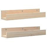 vidaXL 2X Estantes de Pared Flotante Balda Estantería Libros Soporte Sala de Estar Salón Oficina Hogar Decoración Madera Maciza de Pino