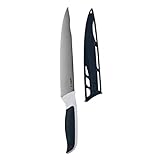 Zyliss E920209 Comfort Cuchillo de Trinchar, 18,5cm, Acero Inoxidable Japonés, Mango Gris Oscuro/Blanco, Cuchillo de Cocina para Cortar Carne, Apto Para Lavavajillas