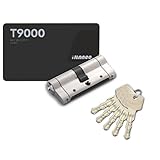 Cerradura de cilindro 30 35 mm, Anti-Ruptura Cerradura de cilindro de embutir de doble apertura con llave AB, 5 llaves principales y tarjeta de código