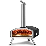 VEVOR Horno de Pizza Portátil 304,8 mm de Acero Inoxidable Horno Portátil de Carbón y Leña para Exteriores con Piedra de Pizza Plegable Cocción Rápida 540 °C para Cocinar Pan Camping Barbacoa Jardín