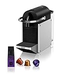 Nespresso De'Longhi Pixie EN127.S, Máquina de Café en Cápsulas, Espresso y Café Lungo, Modo ECO, Diseño Compacto, Sistema de Presión de 19 Bares, Pack de Bienvenida Incluido, 1260W, Silver