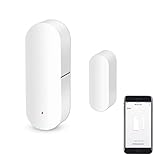 Sensor de Puerta WiFi, Sensor de Contacto de Ventana Inteligente, Alarma inalámbrica de Sensor de Puerta de Ventana, Compatible con Alexa y Google Assistant, no Requiere concentrador, 1 Pack