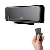 Black+Decker BXWSH2000E Calefactor cerámico de pared apto para baños con termostato electrónico, programador, temporizador y mando a distancia, pantalla LED, sistema PTC y oscilación automática, Negro