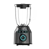 Cecotec Batidora de Vaso Power Black Titanium 2500MAX Smart. 2500W Maxima Potencia, Jarra Termorresistente 1,8L, 3 Programas, Cuchilla de 6 Hojas, Recubrimiento de Titanio Negro, Filtro Licuados