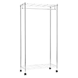 Amazon Basics Perchero con estantes Superior e Inferior, Cromo, 89 x 44 x 179 cm