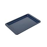 KitchenAid Bandeja antiadherente para hornear con asas extendidas para un fácil agarre, acero aluminizado para promover un horneado uniforme, tinta azul, apta para lavavajillas, 10 x 15 pulgadas