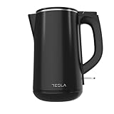 Tesla Hervidor Eléctrico KT301BX, 1850-2200W, Capacidad 1.5L, Protección contra Sobrecalentamiento, Fácil Limpieza, Negro