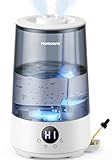 Homvana Humidificador Bebes Mocos y Tos, 3.6L Cool Mist 16dB Silencioso (SilentSpray), Top-Fill 34 Horas de Funcionamiento, con Bandeja de Aroma, BPA Free Bebés y Plantas, 7 Color Light, Sleep Mode