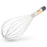 Zyliss E980209 Batidor de Globos, 32cm, Madera/Acero Inoxidable, Plata/Natural/Azul, Batidor de Mano/Horneado/Mezclado/Preparación de Alimentos, Madera de Origen Responsable