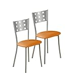 ASTIMESA SCMCNA Dos sillas de Cocina, Metal, Naranja, Altura de Asiento 45 cms