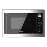 Cecotec Microondas Encastrable Digital GrandHeat 2500 Built-In Touch SteelBlack. 900 W, Integrable, 25 L, Grill de 1000 W, 8 Funciones Preconfiguradas, Temporizador, Panel de Control Táctil