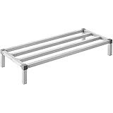 VEVOR Estante de Estiba de Aluminio 121,9x50,8x20,3 cm Estante de Almacenamiento Comercial Carga de 454 kg Fácil Montaje para Almacenamiento de Alimentos en Suelo, en Restaurantes, Cocinas, Garajes