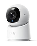 eufy Security E30 Camara vigilancia WiFi Interior 360º, cámara de vigilancia 4K UHD, visión Nocturna, Detector IA de Humanos/Mascotas/Ruidos, Seguimiento automático, Compatible con Homekit