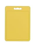 Chef Aid Tabla de cortar grande de polietileno amarillo, superficie antideslizante multiusos, fácil de limpiar y apta para lavavajillas con asa, 40 x 30 cm, otras opciones de color disponibles
