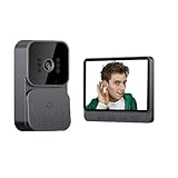 TKMARS Campainha com Camera Timbre Inalambrico Exterior con Videoportero,Pantalla, Visión Nocturna, 6 Tonos de Llamada