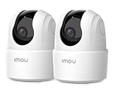 Imou Camara Vigilancia 3MP Ranger 2C(Pack-2), Detección de Humano, Cámara de Vigilancia WiFi Interior 360° con Sirena, Audio Bidireccional, Compatible con Alexa para Bebé/Mascotas