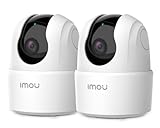 Imou 2024 Camara Vigilancia 3MP Ranger 2C(Pack-2), Detección de Humano, Cámara de Vigilancia WiFi Interior 360° con Sirena, Audio Bidireccional, Compatible con Alexa para Bebé/Mascotas