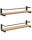 OROPY Especiero de Cocina Juego de 2 Madera de Pino, Estante de Especias de Cocina Montado en la Pared para Especias, Botellas, Frascos, Utensilios de Cocina - 40x9cm