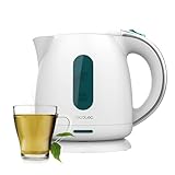 Cecotec Hervidor de Agua, 1 L Capacidad, Thermosense 140 White, 2200W, Calentamiento Rápido, Filtro Antical, Libre de BPA y Otros Tóxicos, Base con Giro de 360º, Recipiente sin Cables