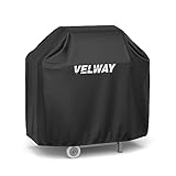Velway Funda para Barbacoa Impermeable - 117x66x117cm Cubierta BBQ de Parrilla 210D Oxford Protector, Anti-Viento/Anti-Polvo/Anti-Humedad, Resistente al Desgarro/Agua/Lluvia/Nieve/Sol