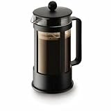 Bodum Kenya Cafetera émbolo, Acero Inoxidable Vidrio de borosilicato Plástico, Negro, Inches