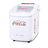 Salco Coca-Cola - Máquina para hacer cubitos de hielo SEB-28CC (8-10 kg, silenciosa, pantalla LED, 2 tamaños de cubitos de hielo, con asa, perfecta para fiestas o cumpleaños!