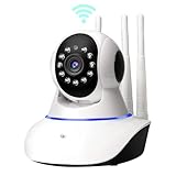 LuLuanping Cámara IP WiFi 350°/100° Cámara de Vigilancia V380, Visión Nocturna, Notificaciones en Tiempo Real, Admite Tarjeta SD, Detección y Seguimiento de Movimiento (Blanco)