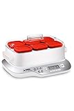 Seb Compacte - Yogurtera multidelicada (6 tarros, metal), color blanco 6 frascos - Rojo rojo y blanco - Instrucciones y recetas sólo en francés (modelo francés)