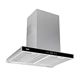 Teka DLH 786 T - Campana Extractora 70 cm, Mandos Digitales Touch Control con Display Blanco, 3 Velocidades + Intensiva, Programador del Tiempo, Iluminación Led, Color Acero Inoxidable y Negro