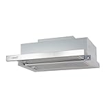 CATA Campana extractora de Cocina TFH 6630X 6 niveles de Extracción Panel de Control Tactil Temporizador de Desconexión Automática e Indicador de Limpieza de Filtros Ancho 60 cm Color Inox