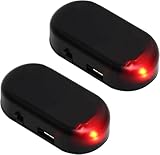 2 Pcs Luz de Alarma para automóvil,Simulated Car Alarm,Alarma de Advertencia de automóvil,advertencia de energía solar simulada,Alarma de luz de Seguridad antirrobo para Coches,proteger el coche(Rojo)