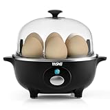 YASHE Cocedor de Huevos, Cocedor Huevos de 360 W, 7 huevos fáciles de pelar, huevos blandos, medianos, duros, pochados, fabricante de tortillas, vaporera, zumbador, luz indicadora, libre de BPA