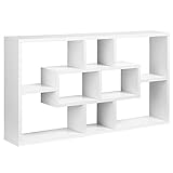 HOMCOM Estante de Pared Decorativo Juego de 8 Estantes Estantería para Libro CDs Baldas Flotantes Cubos Modernos 85x14.5x47.5cm Carga 20kg Madera