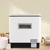 Mini lavavajillas de 1500 W, acero inoxidable, portátil, totalmente automático, esterilización a alta temperatura, color blanco.