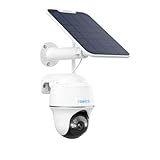 Reolink 5MP Camara Vigilancia WiFi Exterior Bateria Solar, Argus PT 5MP Cámara de Vigilancia 360° con Panel Solar, Cámara IP Sin Cable con Detección Smart, Cloud, Audio de 2 Via, Compatible con Alexa