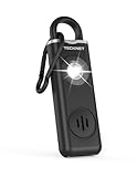 TECKNET Alarma Personal de Emergencia, 130dB Alarma Personal de Mujer con Luz Estroboscópica, Recargable, Llavero de Alarma de Seguridad para Ancianos/Mujeres/Niños/Alarmas de Seguridad de Autodefensa