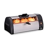 Cloer 3080 Tostador de panes, Panecillos, Tartas o masas de levadura crujientes en cuestión de Segundos, para Tostadas y baguettes au gratin, 570 vatios, Caja de Acero Inoxidable Mate, W