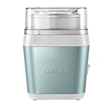 Cuisinart ICE31GE Heladera 1.4L, Maquina para Hacer Helado Cremoso y Saludable, Paleta Especial Fruta, Helado Casero en 25 Minutos, Acero Inoxidable, Fácil de Usar, Tapa Transparente, Verde Pistacho