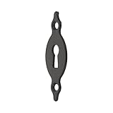 Amig - Bocallave - Vertical y Lisa - 67 x 26 x 1,5 mm - Con Agujero para Cerraduras de Gorja - Ideal para Fijar en Cajones, Armarios, Baúles y Puertas de mueble - Acero Negro