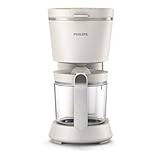 Philips Cafetera - Edición Eco Conscious, Jarra Cristal 1.2L, 15 Tazas, Diseñada con Plásticos Biológicos, Blanco Seda Mate (HD5120/00)