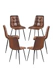 Regalos Miguel - Packs Sillas Comedor - Pack 6 Sillas Stuhl Polipiel - Marrón Vintage