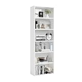 oneinmil Estantería de Libros,Estantería Columna Vertical con 6 Cubos,Estantería,Organizador con Compartimentos,para Oficina,Sala de Estar,Salón,Dormitorio55.5x23.5x181 cm,Blanco