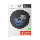 EVVO Lavadora secadora 8 kg + 6 kg, Vapor, Motor Inverter, Lavado y Secado en 1 Hora, Tambor ePROTECT, Smart LOAD, 1400 rpm, Clase energética A, Carga Frontal, Nova (8/6kg, Blanco)