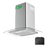 CIARRA CBCS6506B Campana Extractora Cristal 60- cm 650 m³/h Clase Amásmás 3 Velocidades-Evacuacióny Recirculación por Filtro de Carbón-Acero Inoxi, CBCF004